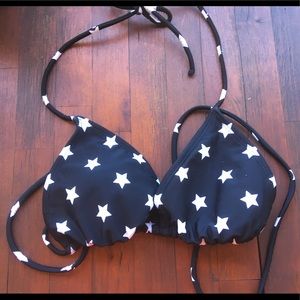 OP bikini top Black with White stars